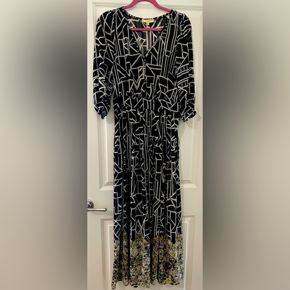 Anthropologie find, maxi dress with black slip liner.
